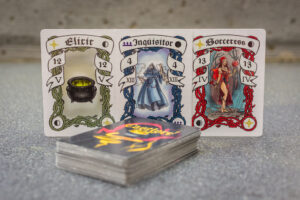 An upclose view of the playing cards included in Castlore