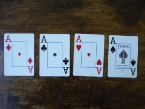 Photo of four playing card Aces