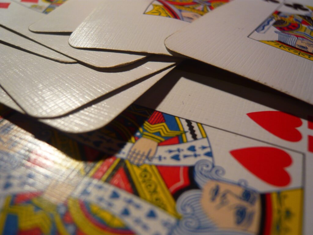Up close of a deck of cards