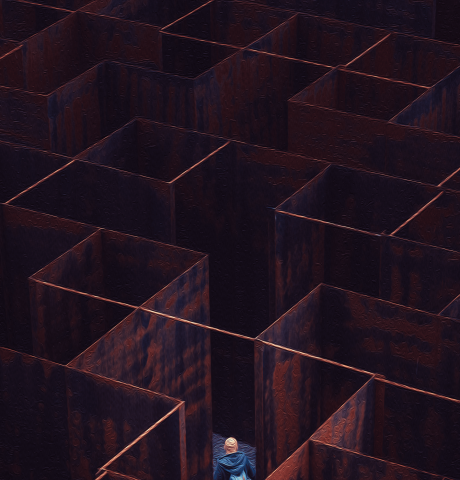male-passing-through-a-complex-steel-labyrinth-con-2025-02-02-21-16-24-utc (oil paint)